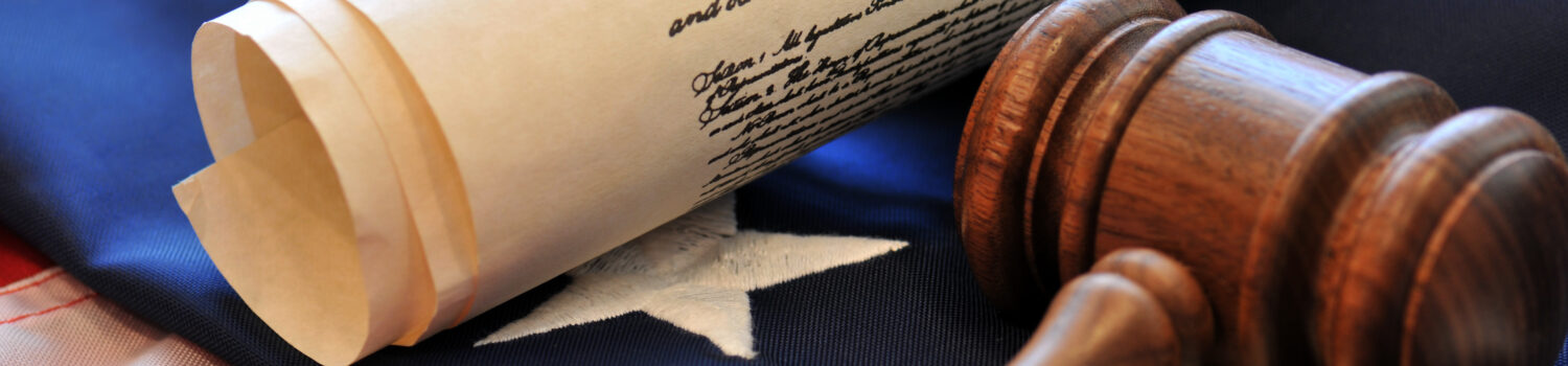 Gavel and Constitution Gavel and Constitution