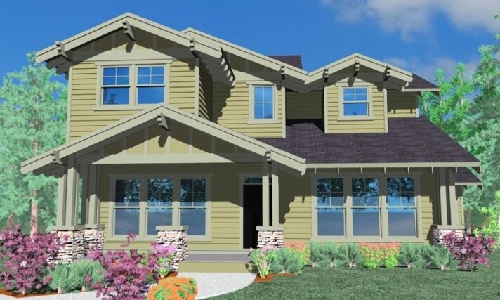 M-2478 Craftsman House Plan Front Elevation