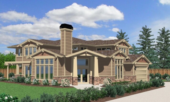 M-2813 Craftsman House Plan Front Elevation