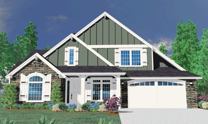 M-3028 Country House Plan Front Elevation