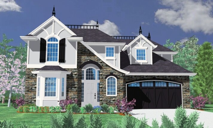 M-3157ARC French Country House Plan Front Elevation