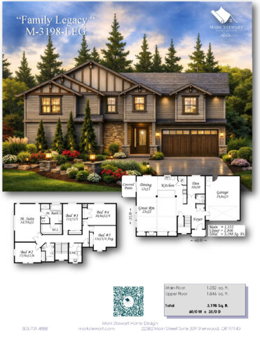 Affordable New American 5 Bedroom House Plan for a tricky lot.