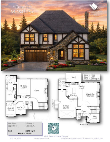 Modern Storybook Cotswold Style House Plan with charm, comfort, and smart design, Europa - M-2843-Pev
