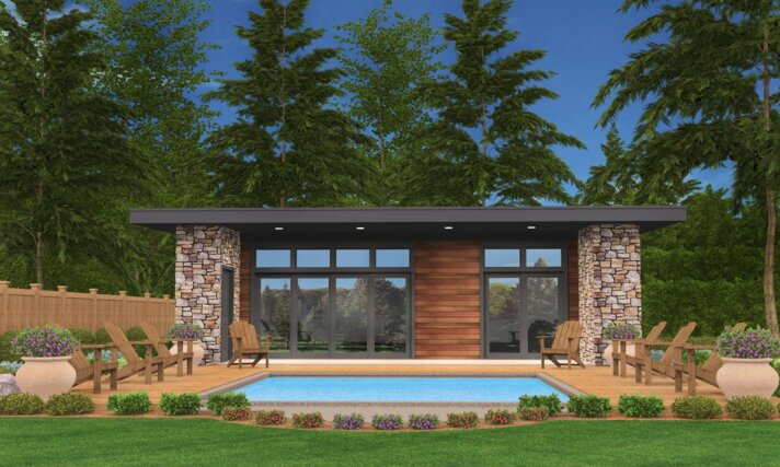 ADU House Plan MMA-640 Neptune Barry Modern Small House Plan Front Elevation