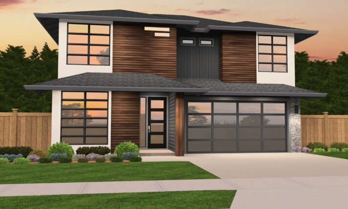 Hip Cat - Modern Home Design affordable 4 Bed 2 Car - MM-2199-H