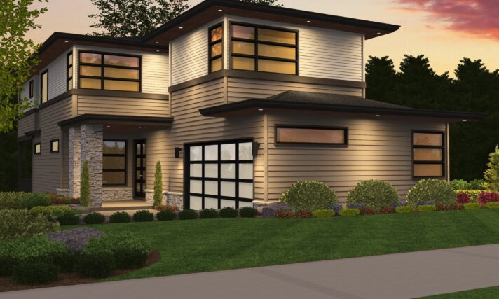 3 Oswego - Narrow lot Modern House Plan Basement - M-4140-JTR