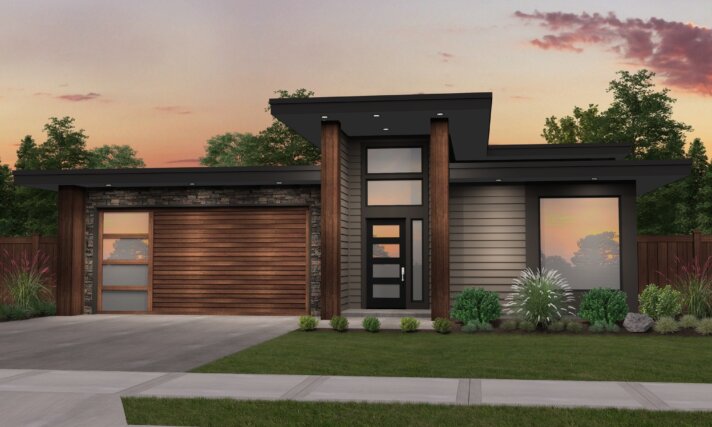 Modern Home Design One Story Casita Tall ceilings 4 Bd - X-18-A
