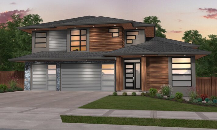 Requiem - Modern Prairie House Plan - 3 car garage Daylight Basement - MM-3596