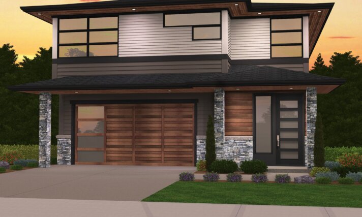 Loyal Edge - Narrow Modern Hip House Plan Open Concept - 3 BD Bonus Loft - MM-2971