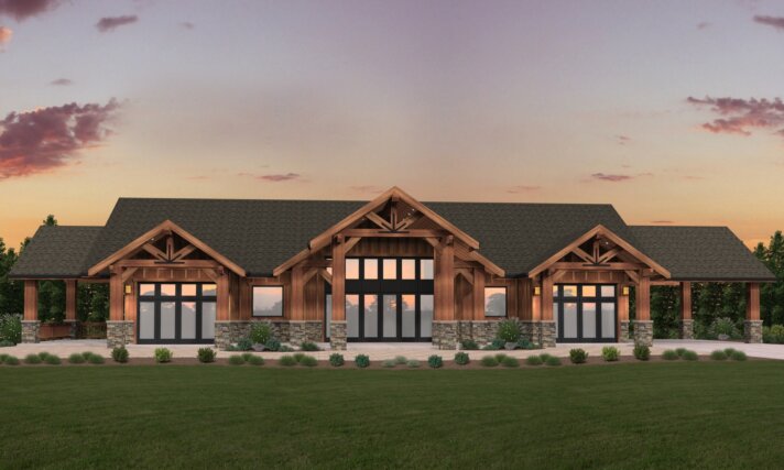 Skyfall -Luxury  Lodge House Plan downhill view lot -M-4130-MG