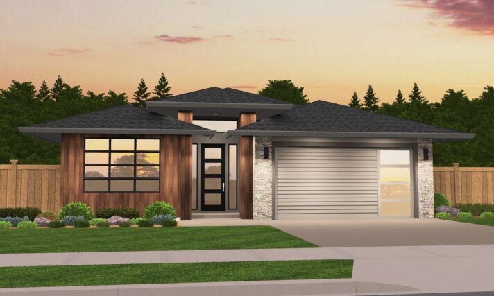 Morrison - Home Design Modern one story affordable - MM-1608-B