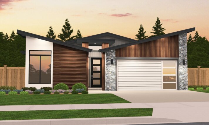 Mandy - Butterfly roof modern house plan one story - MM-1852