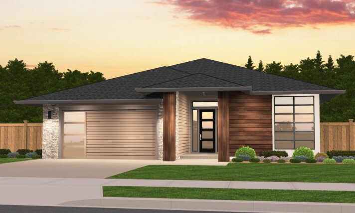 Brightness - Modern House Plan  one story 3 bedroom - MM-1853-B