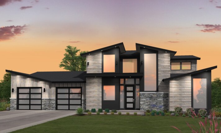 Romulus Modern - Modern 2 Story house plan - Shed Roof - MM-2797