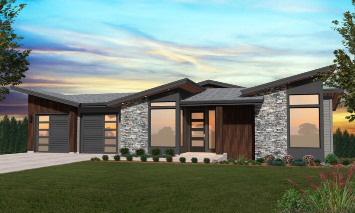modern daylight basement house plan