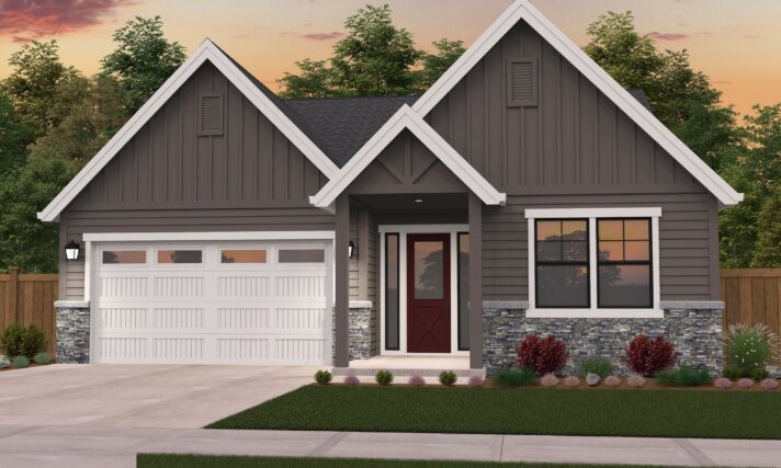 Gray Poplar Single Story Farmhouse