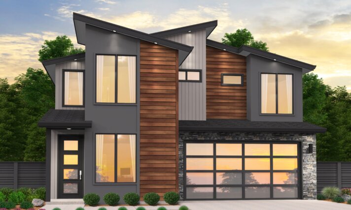 Modern Decade - Brilliant Narrow Modern Home 2 story Great Room - MM-2545-A