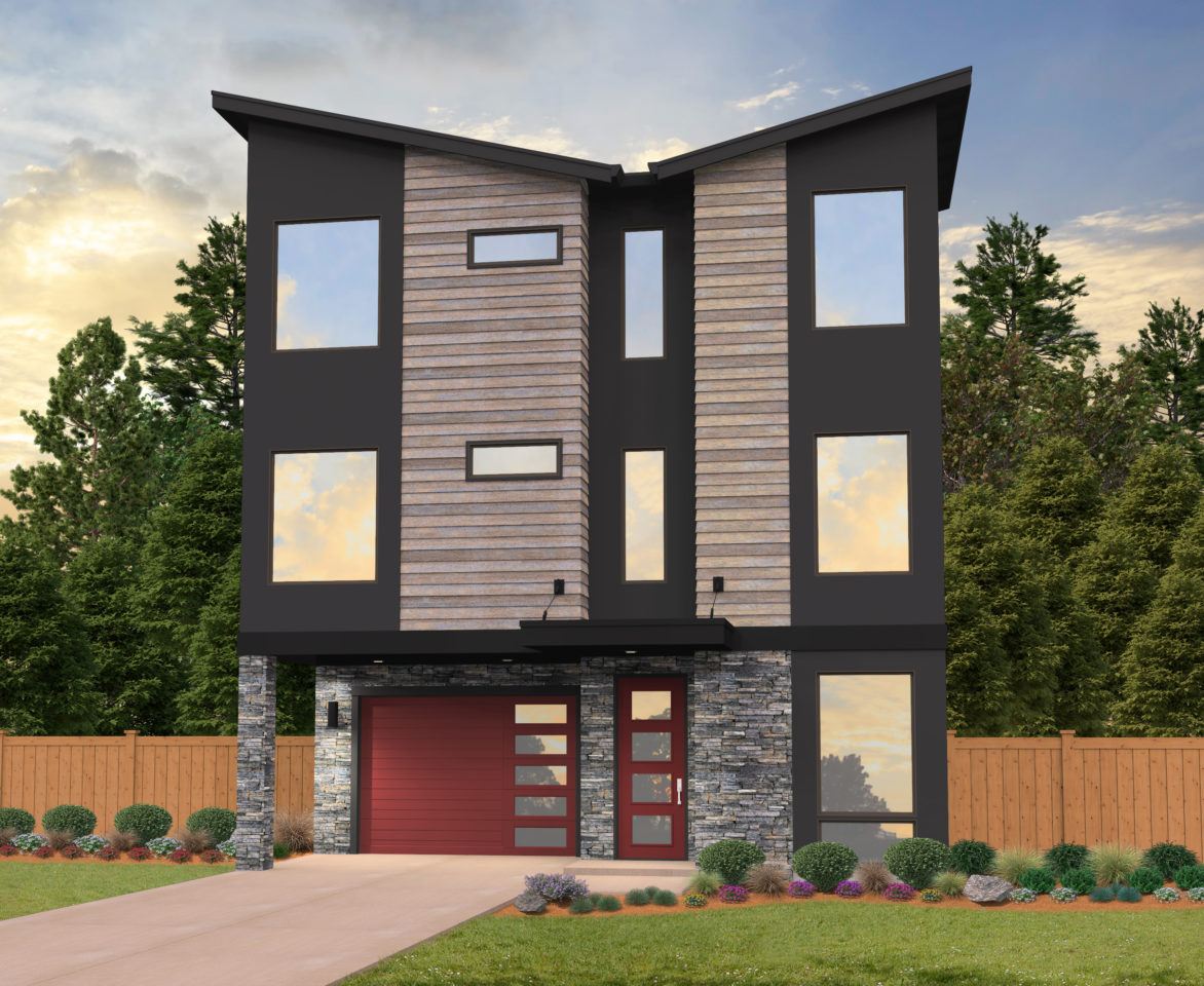 Three Story Modern House Plan