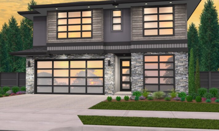 modern hip roof home