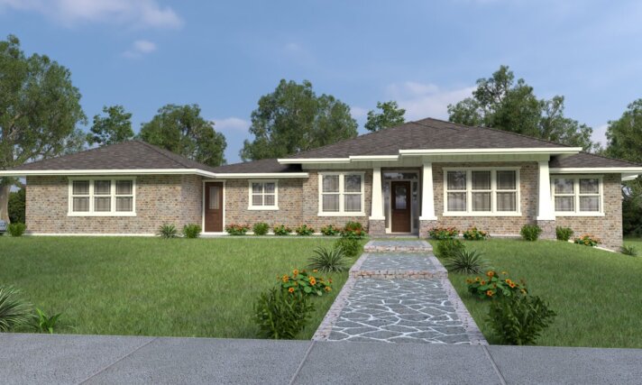 Golden One Story House Plan