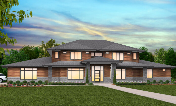 Sunshine - Large Modern Hip Roof Luxury House Plan  - MM-5763-S
