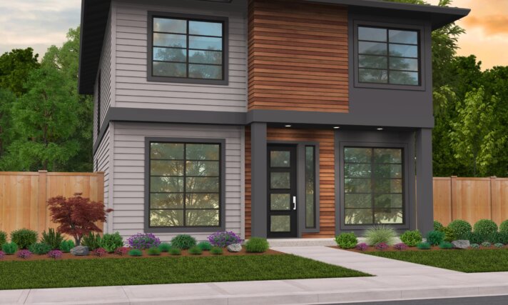 two story modern house plan