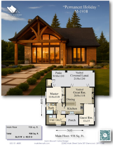 Permanent Holiday – ADU Tiny Home Lodge – M-938 Top Selling ADU Tiny House Plan 