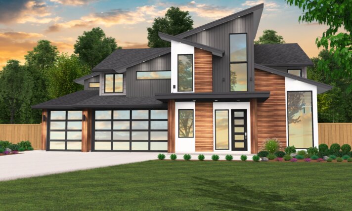 two story modern house plan
