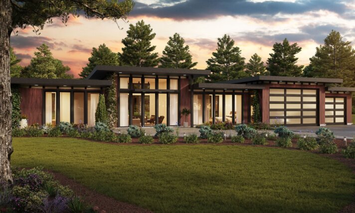 one story modern hous eplan
