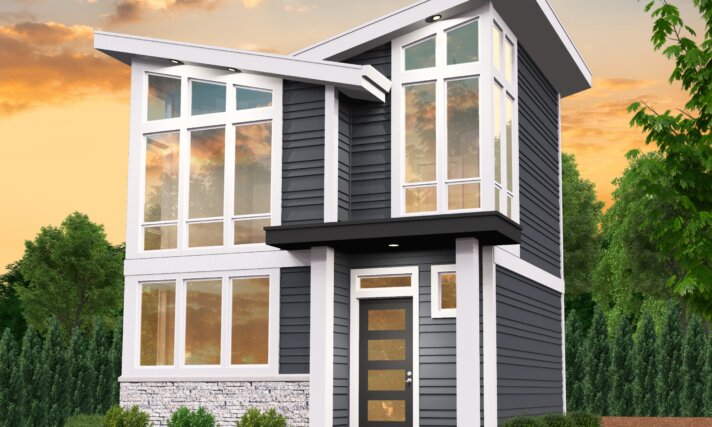 narrow two story house plan