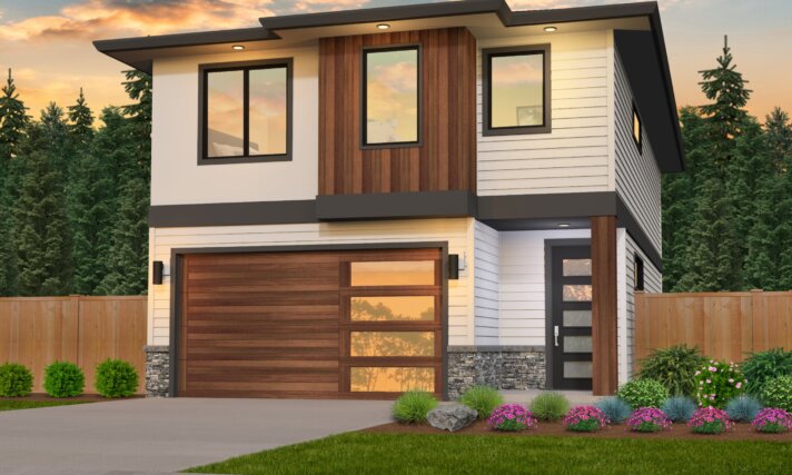 Oranges - Narrow Modern home design - MM-1759