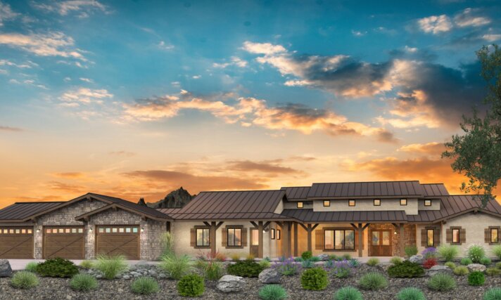 Ponderosa West - Luxury Ranch House Plan - M-3754-J