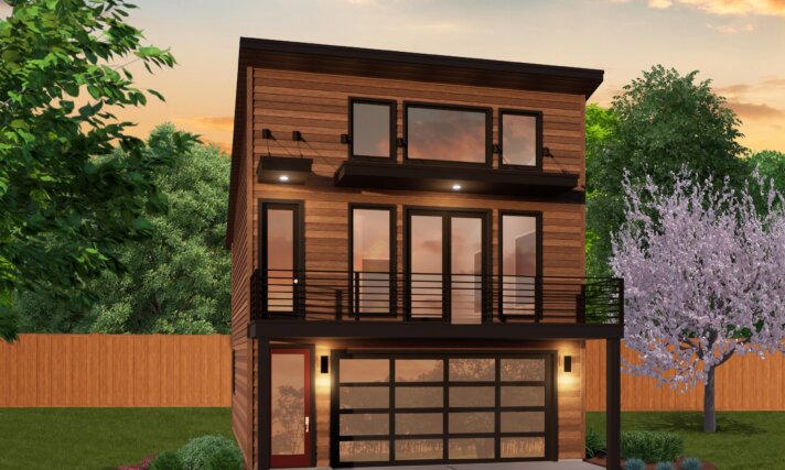 Cloud 9 - Modern Garage with Studio House Plan - MM-792