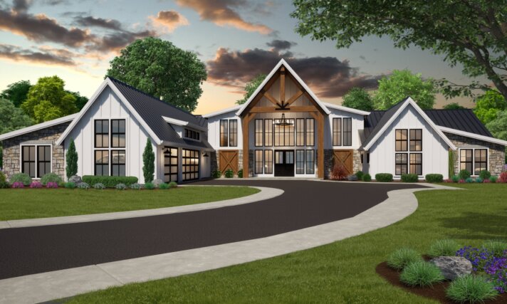 One Story Rustic Family House Plan