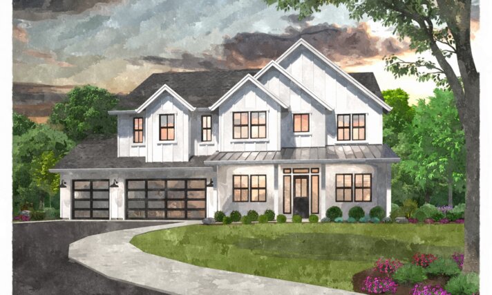 Valley View - Modern Two Story Family Farmhouse with large porch - MF-3261-EP