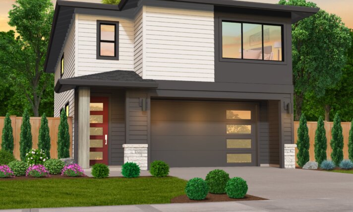 Narrow Lot Two Story House Plan