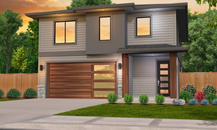 Narrow Modern House Plan Prince Exterior