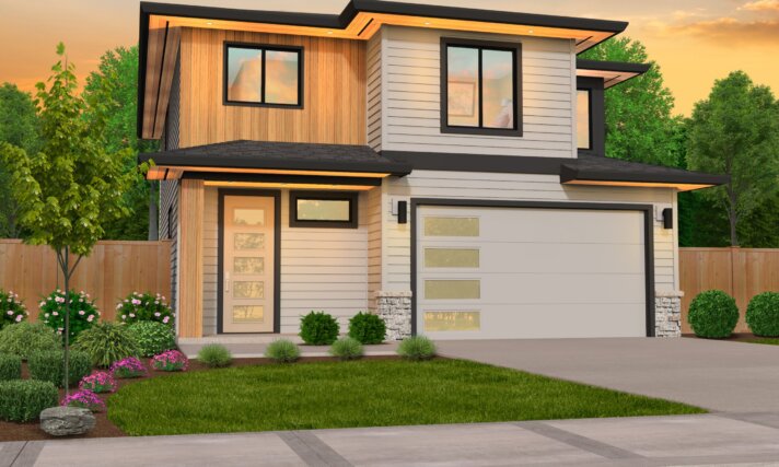 two story narrow modern house strum exterior
