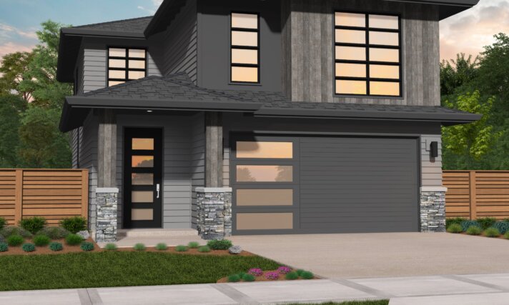 Narrow Modern House Plan Tess Front View