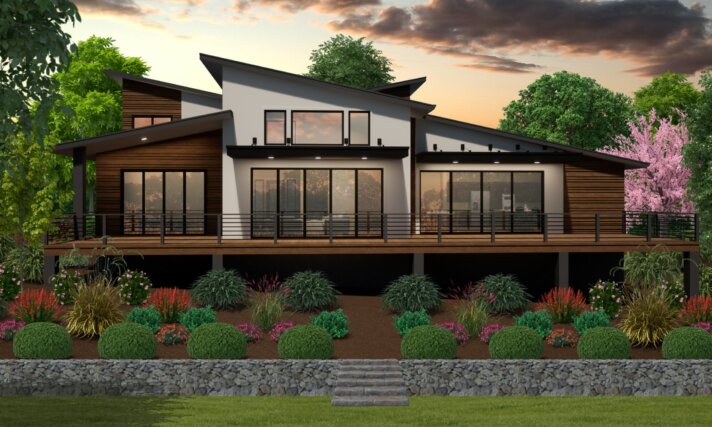 Duke - Modern Family View  House Plan - MM-2620