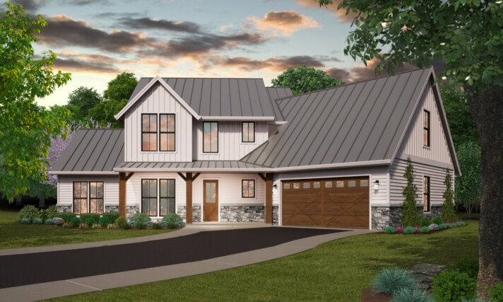 Smart House - 5 bedroom Budget Farmhouse with Bonus Room - MB-3028