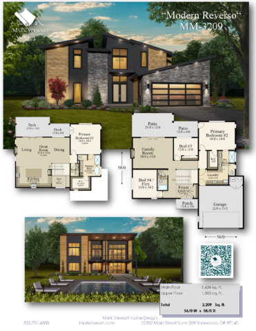 Reversed Living Modern House Plan - Modern Reverso - MM-3209 