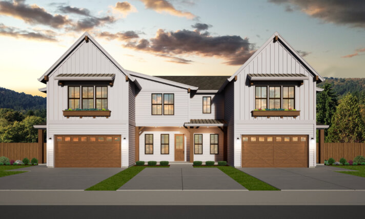 Winchester - Rustic Farm Style Tri-plex home design - MF-4363