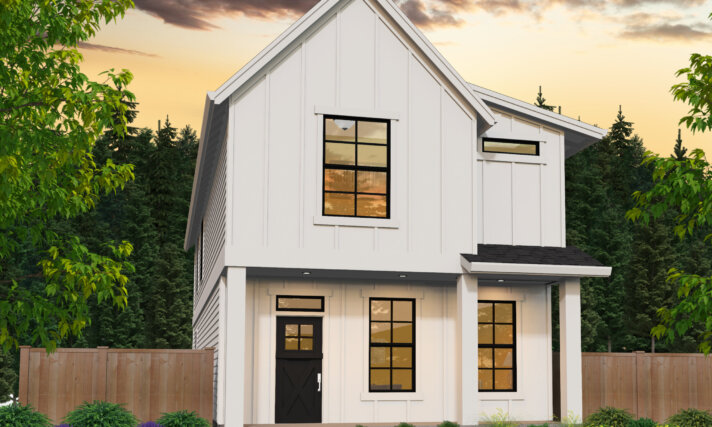 MILEY - Two Story Narrow Small New American Home Design - MF-1598