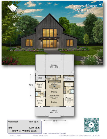 Best Selling Barndominium House Plan - Very affordable with huge garage and open concept great room 